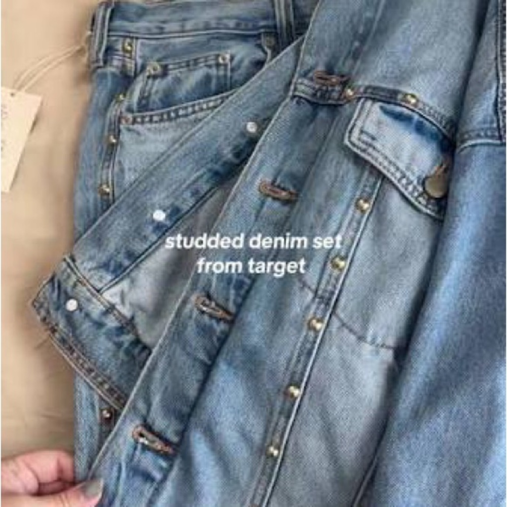 Universal Thread Studded Blue Denim Jeans and jacket set Large/14- Target